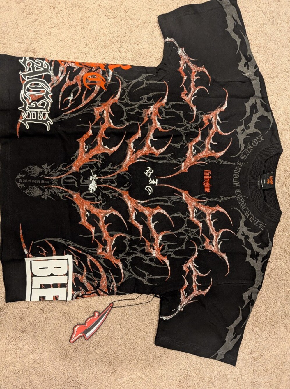 Civil Regime x Bleach Koga Kuchiki Oversized Tee Black Size Small NWT